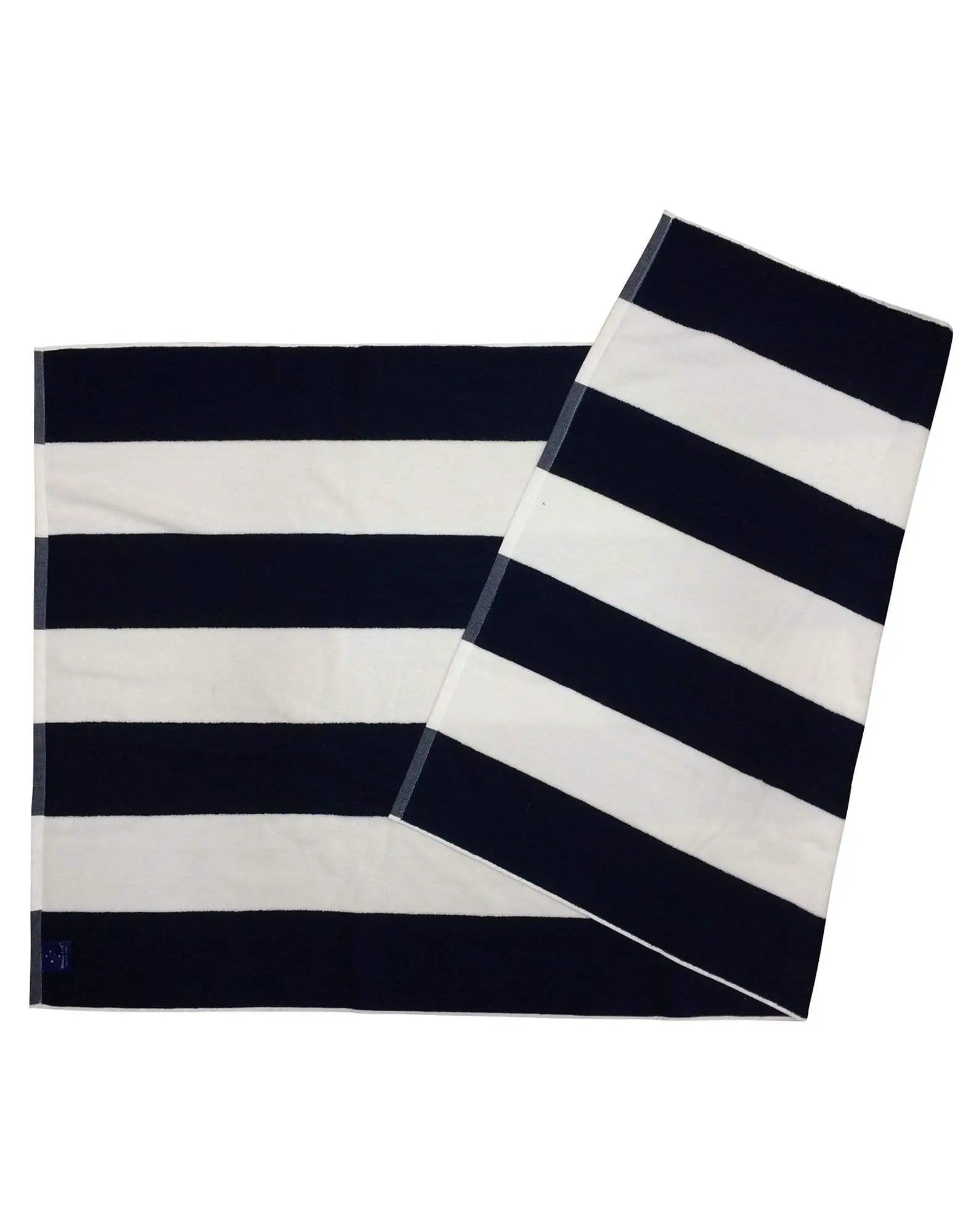 Striped Beach Towel TW07 Work Wear Australian Industrial Wear "162.5cm (L) 87.5cm (W)" Navy/White